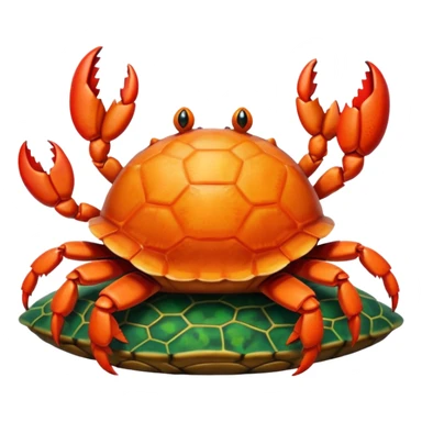 crab sitting on a turtle sticker