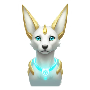 Shiny White Angelic Godly Ethereal Majestic Electric Albino Umbreon. cyan eyes and cyan markings. Golden Anubis-rings. full body sticker