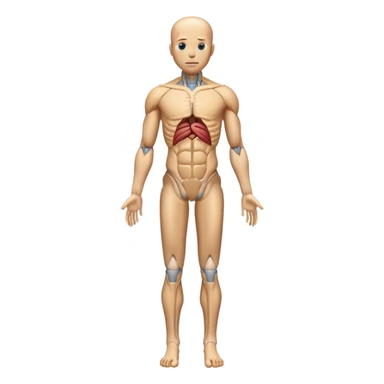anatomical human body standing upright, full body view sticker