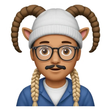 man with braids glasses beanie and goat beard sticker