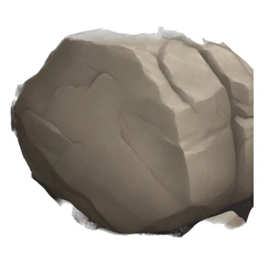 An emoji of a large rock or boulder, featuring a rough and uneven surface, typically gray or brown in color, symbolizing strength and stability sticker