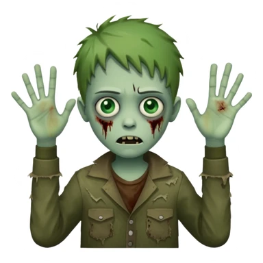 Kid zombie hands up from the side  sticker