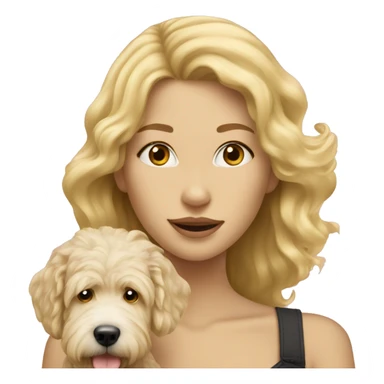 Blonde girl with golden doodle sticker