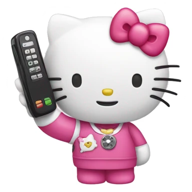 Hello kitty holding a phone  sticker