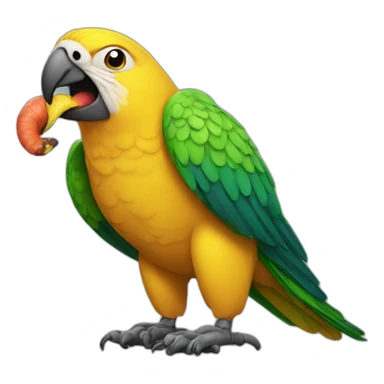 big parrot eating a worm sticker