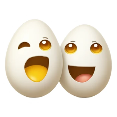 Two Egg friends with faces sticker