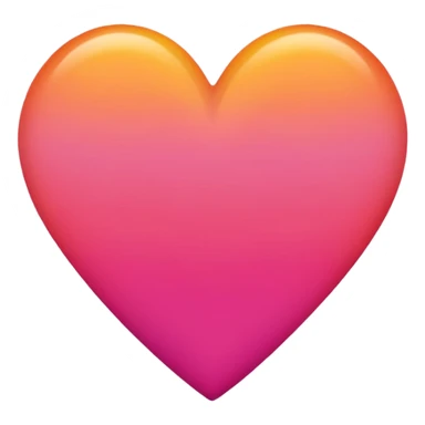 Dark pink to orange to yellow to orange to dark pink double gradient heart sticker