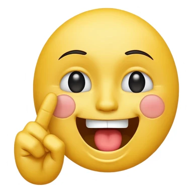 A laughing crying face emoji with a middle finger sticker