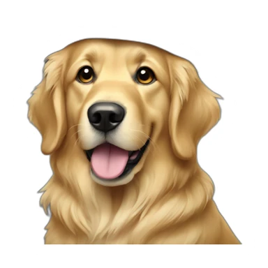 golden retriever in a working suit sticker