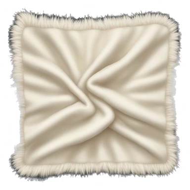 Folded fuzzy cream blanket sticker
