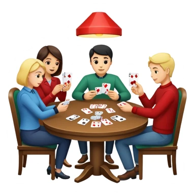 Trash card game with 4 players sticker