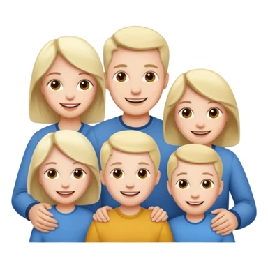 Pale skin family of 6 sticker