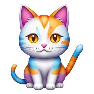 Multi colored Kira cat sticker
