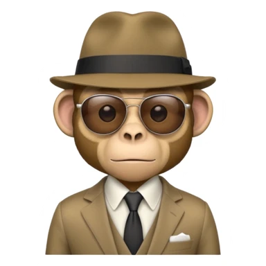 Make an emoji that looks like a monkey in a mafia with sunglasses sticker