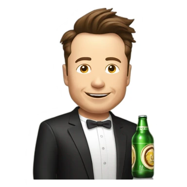 Elon musk drunk beer sticker