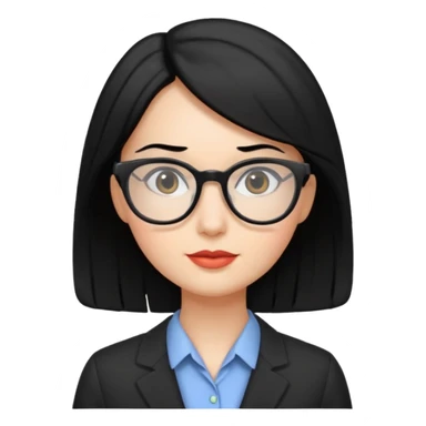 accountant woman with black hair  sticker