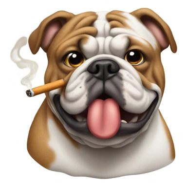 english-bulldog-smoking sticker