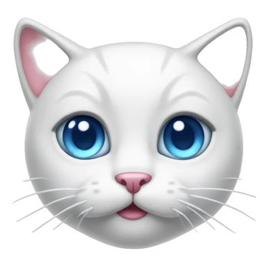 white cat with a pink bow and blue eyes sticker