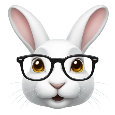 Rabbit with glasses sticker
