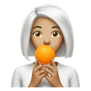 White orange hair girl blowing kiss emoji sticker