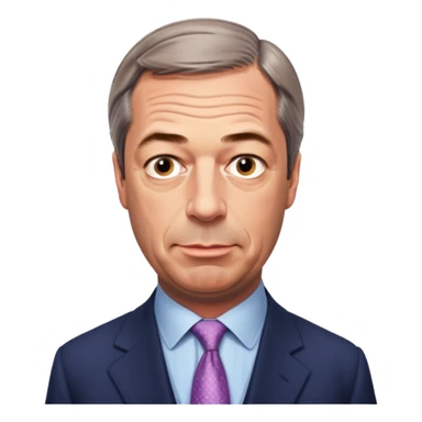 Nigel Farage, headshot, standing sticker
