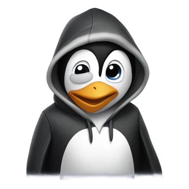 penguin wearing a hoodie sticker