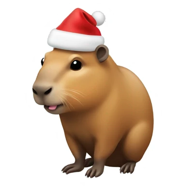 Capybara with Christmas hat sticker