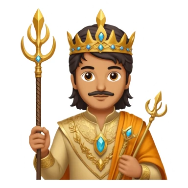 persian with saffron and smartphone, scepter, trident sticker