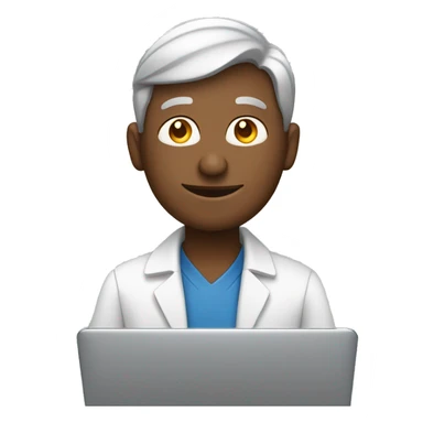 un homme epuisé de travailler sur un laptop sticker