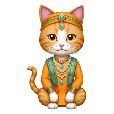 cat wearing indian clothes sticker