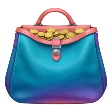 coins inside leather bag

Change coins color in in gradient of turquoise, blue, pink, purple, and coral sticker
