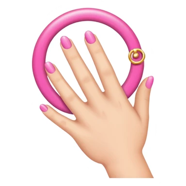 hand with pink ring sticker