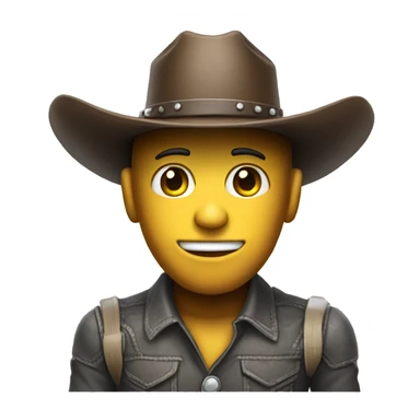 human robot in cowboy hat sticker