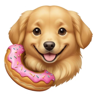 dog with a donut sticker