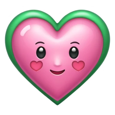 puedes hacer un corazón rosa con un lazo verde?, que sea parecido a este “💝” pero con el lazo verde  sticker