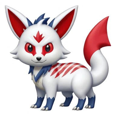 Marked patterned spotted striped zigzagged Zangoose-Absol-Pachirisu-fusion sticker