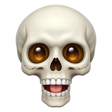 skull looking up with open mouth sticker
