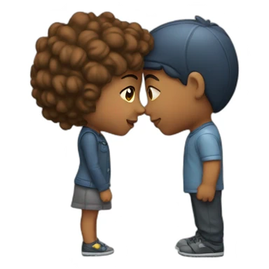 Girl with boy kissing  sticker