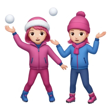 snowball fight pair sticker