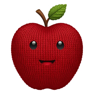 knitted fruit apple  sticker