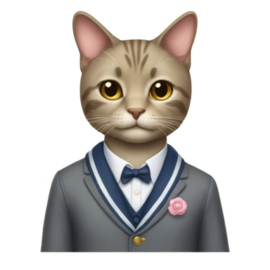 A cat wearing preppy clothes sticker