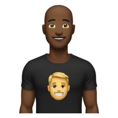 Man with black t shirt sticker