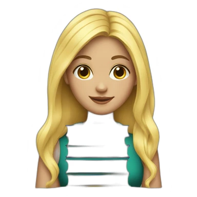 Blonde girl with books sticker