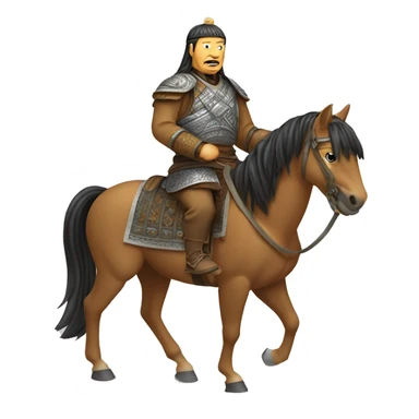 legendary Genghis Khan on horse sticker