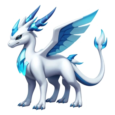 Futuristic lugia-reshiram-suicune-Glaceon-hybrid, full body sticker