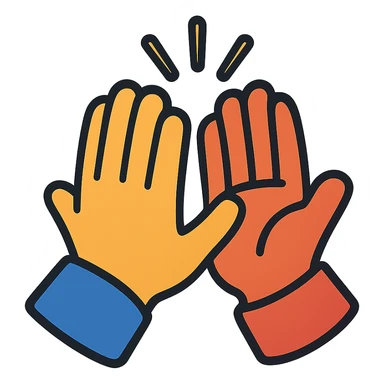 Two hands high-fiving sticker