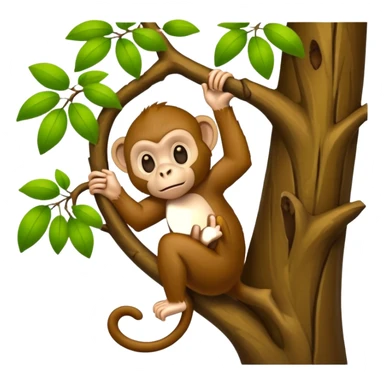 monkey climbing a tree sticker