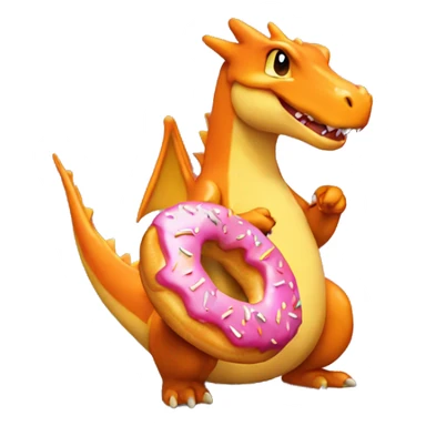 Charzard with a doughnut  sticker