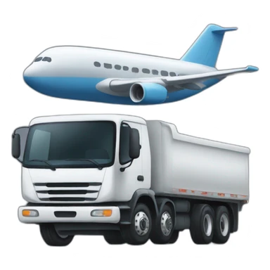 Truck carrying a plane sticker