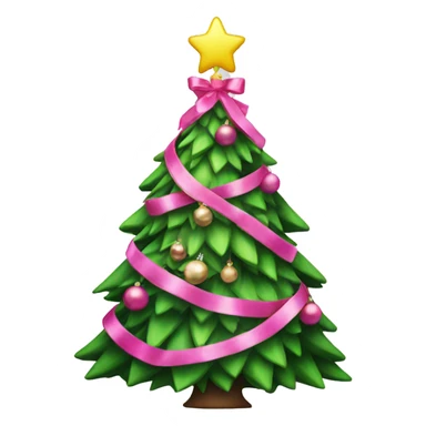 Christmas tree with pink decoration sticker